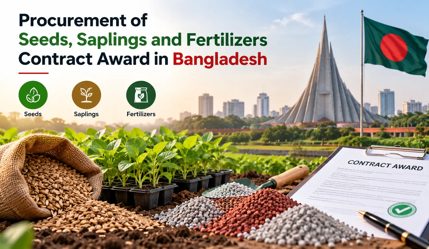 Procurement of Seeds, Saplings and Fertilizers Contract Award in Bangladesh